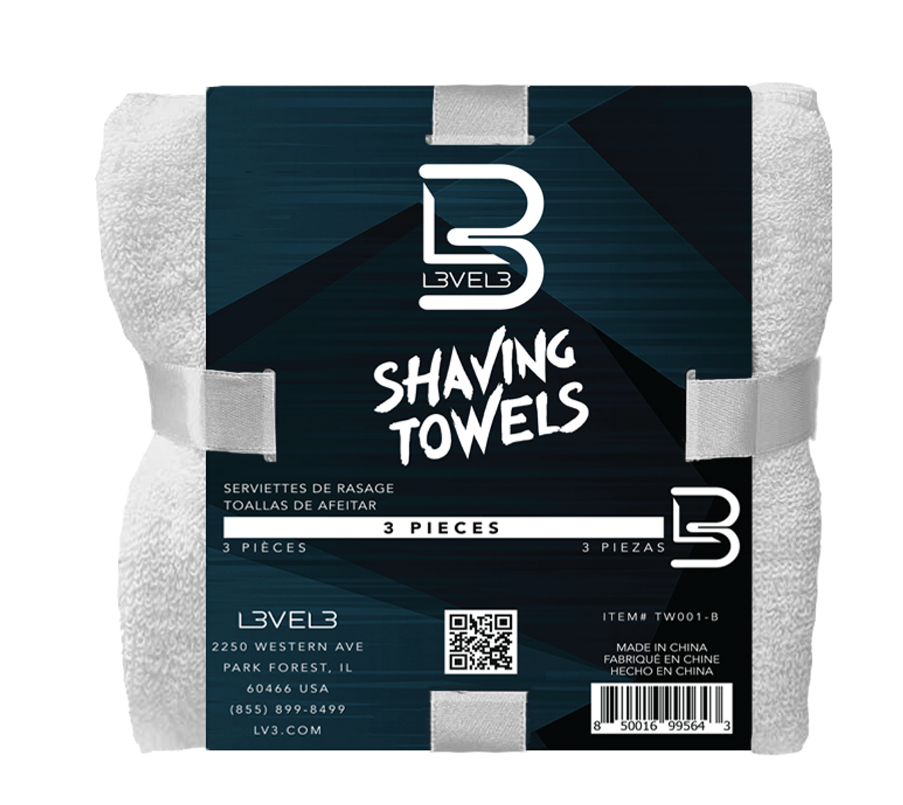 L3vel3 Asciugamano Rasatura White 3pz